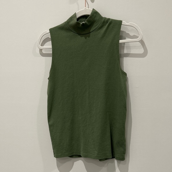 JCrew Sleeveless Cotton Mock Neck - Picture 1 of 1